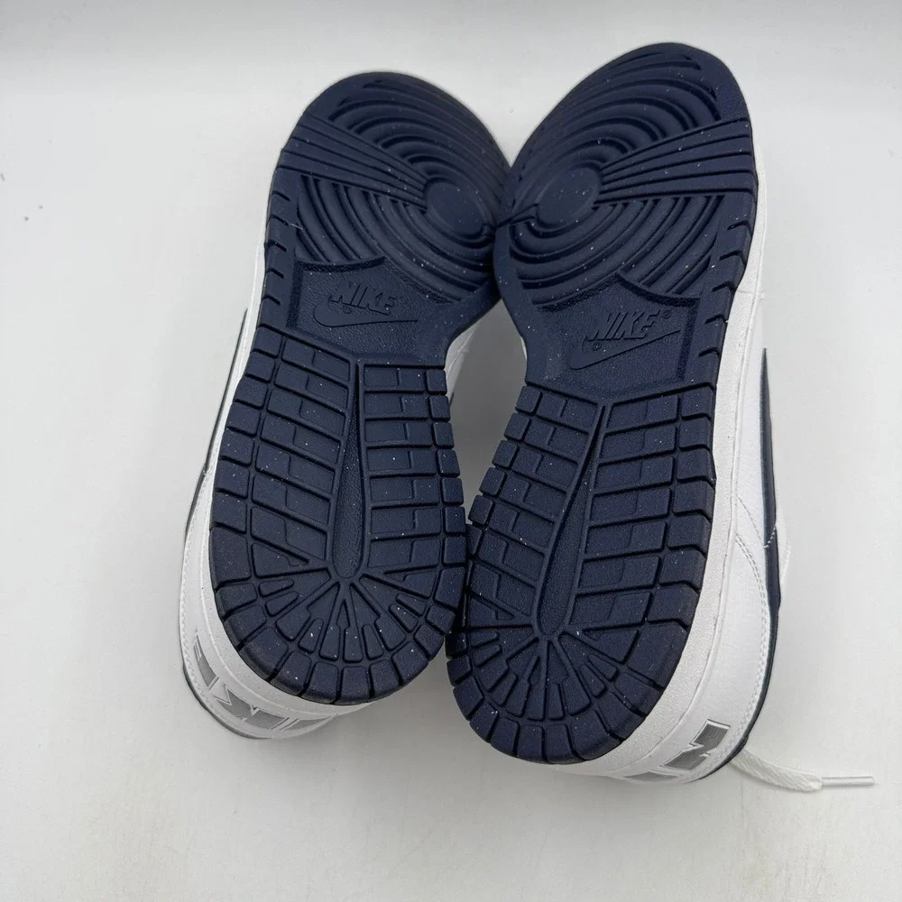 Nike Big Nike Low Shoes Mens Size 11.5 White Midnight Navy Basketball 355152-140
